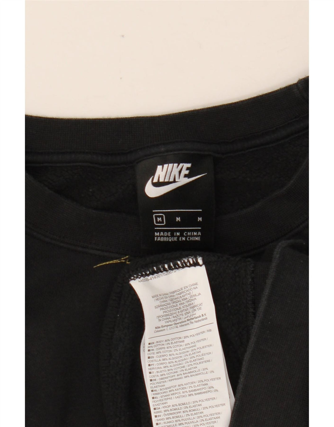 NIKE feminino gráfico moletom jumper UK 14 médio preto algodão