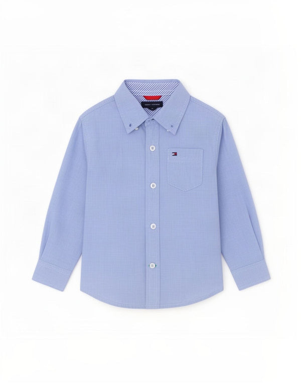 Camisa Tommy Hilfiger Baby Boys 12-18 Meses Azul Algodão