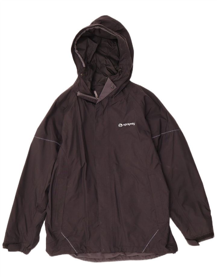 Jaqueta de chuva com capuz para meninos Sprayway 12-13 anos poliéster preto