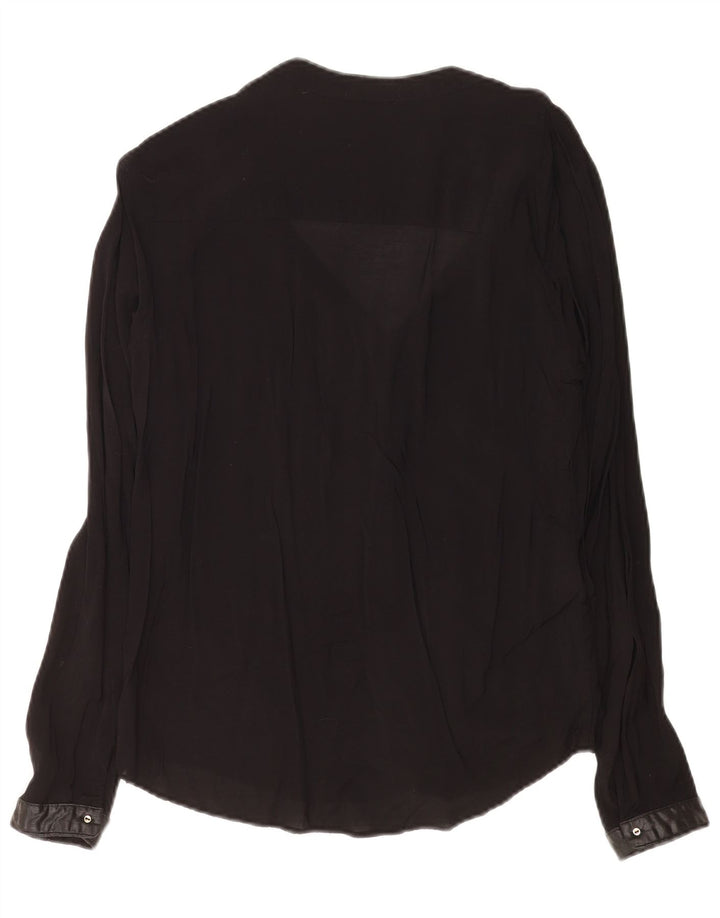 Blusa feminina de manga comprida Zara Reino Unido 14 grande preta