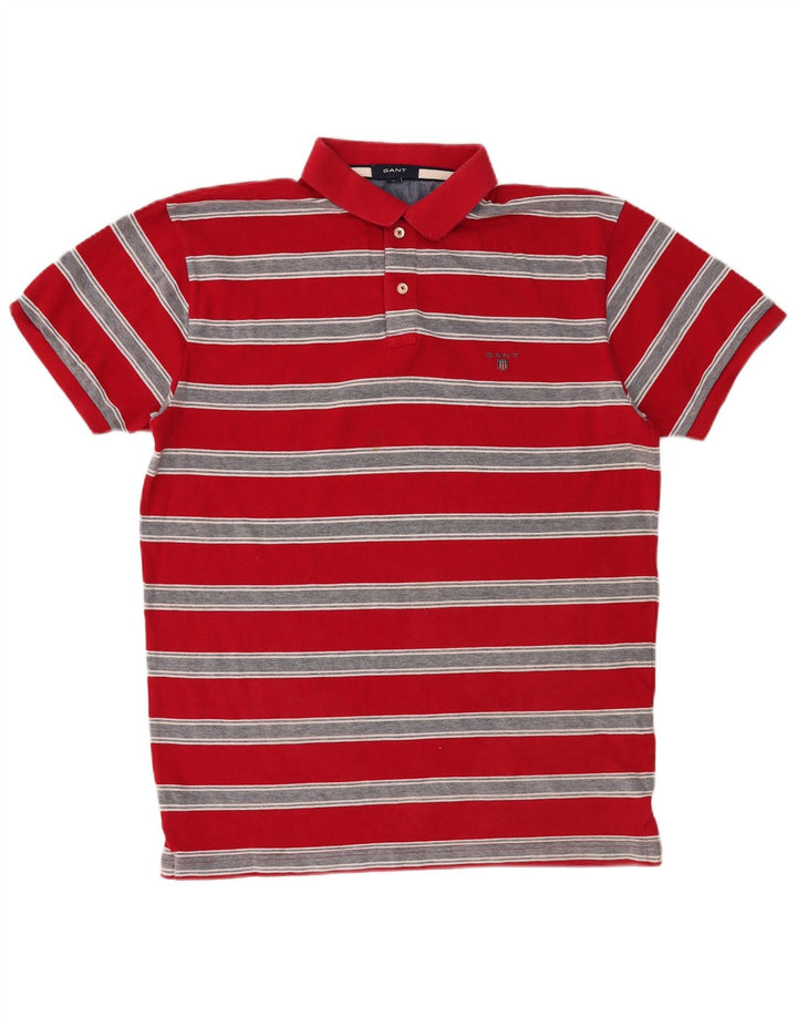 Camisa polo masculina Gant XL algodão listrado vermelho