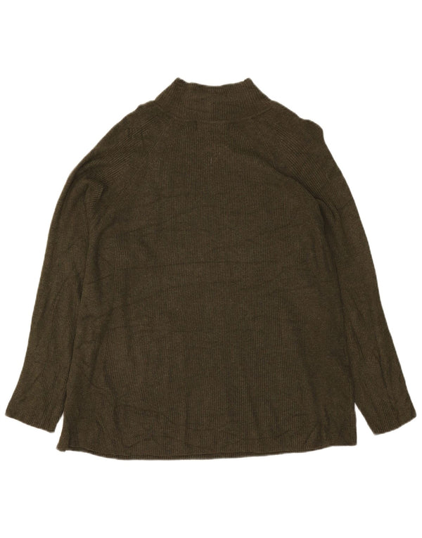 Suéter feminino Marks & Spencer com gola tartaruga Reino Unido 20 2XL Viscose cáqui