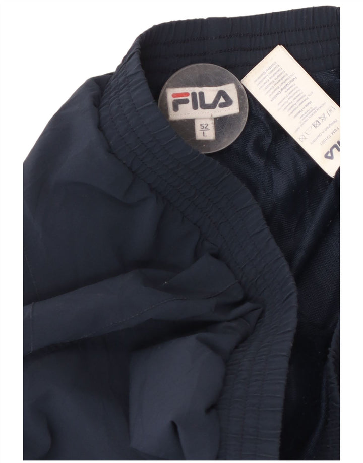 Calça de treino masculina FILA grande poliéster azul marinho