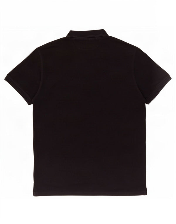 Massimo Dutti Mens Polo Shirt XL Black Cotton