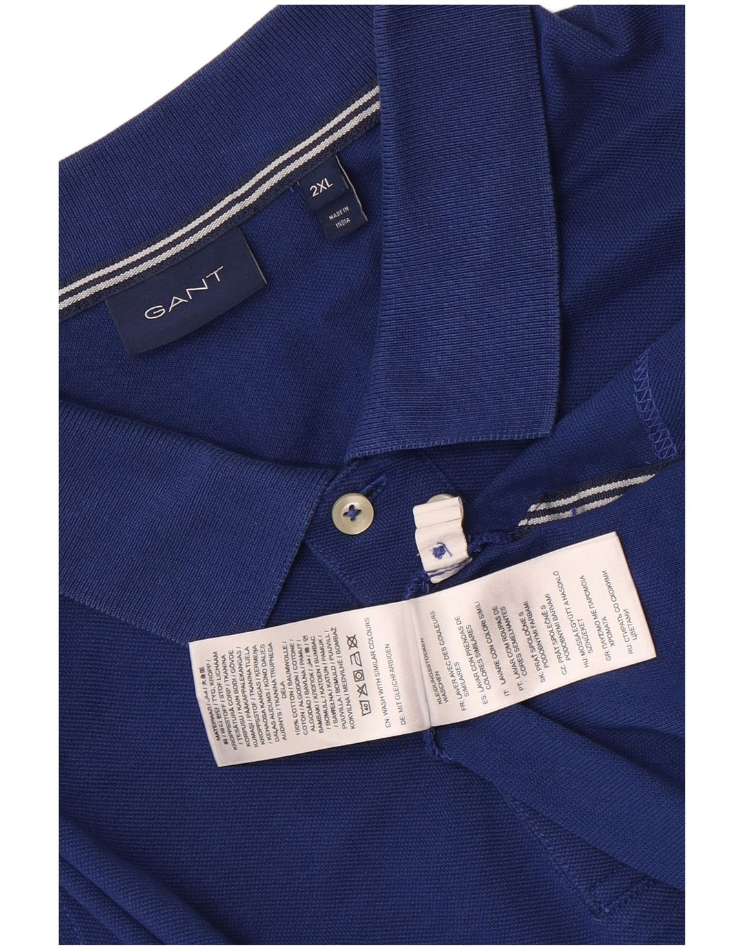 Camisa pólo masculina Gant 2XL algodão azul