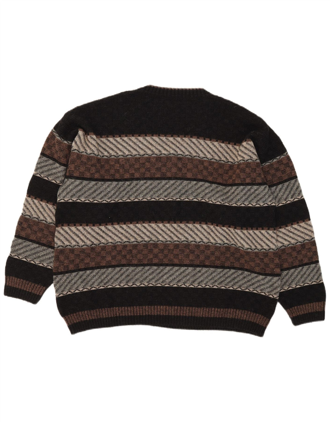 Suéter masculino Demiro com decote em V IT 54 XL lã geométrica multicolorida