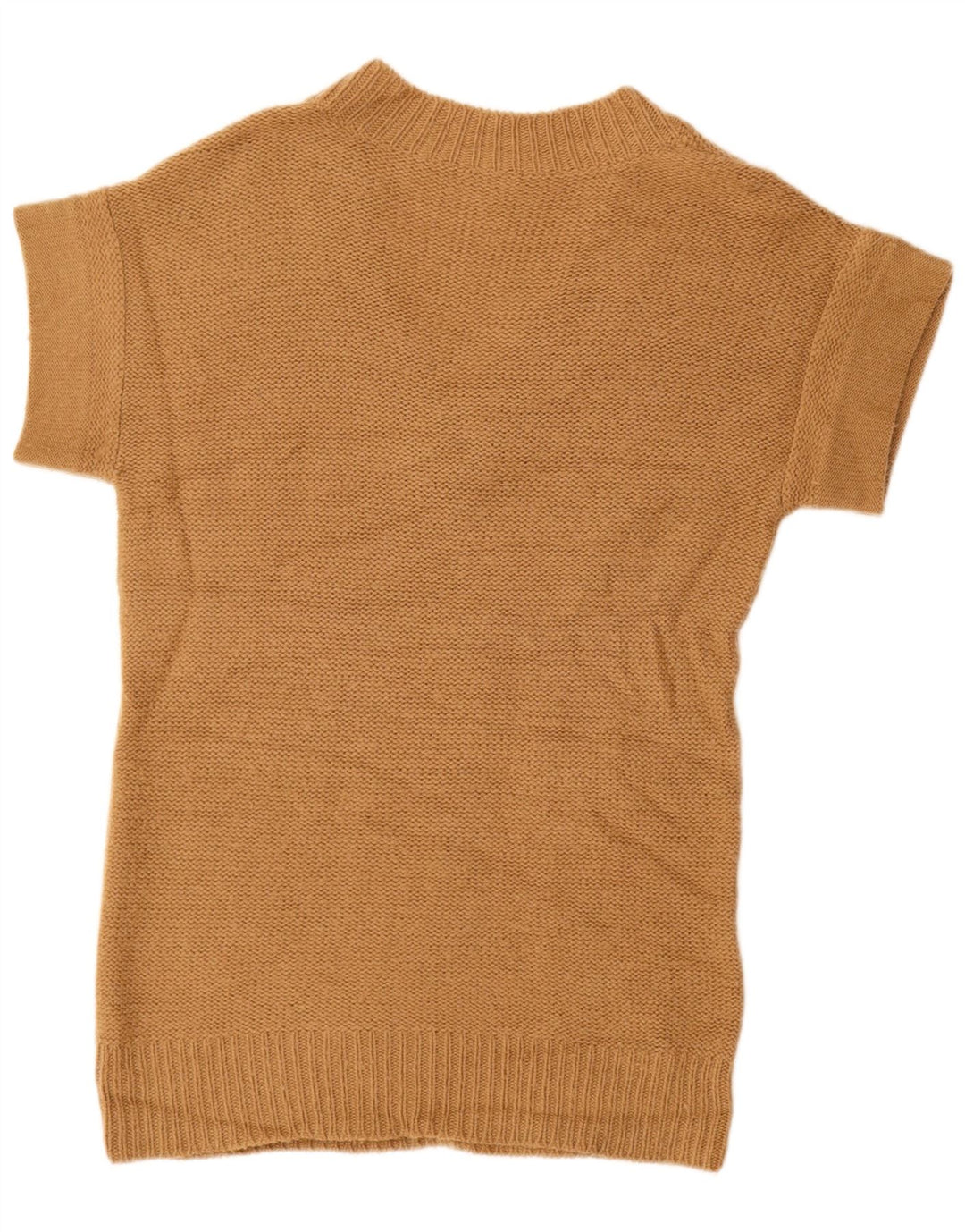 J. CREW Suéter feminino longline com decote em V Reino Unido 12 médio bege