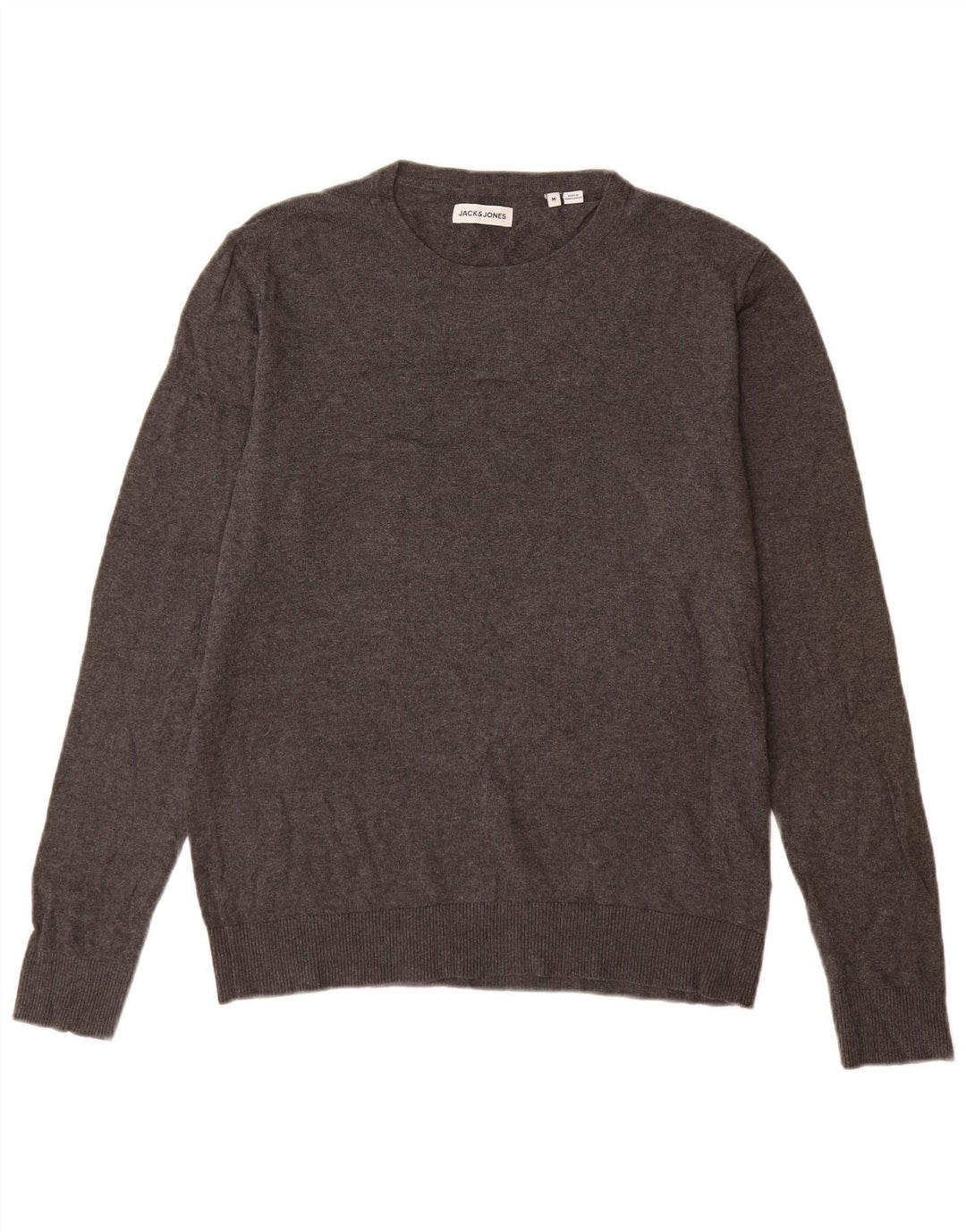 Suéter masculino Jack & Jones com gola redonda e algodão cinza médio