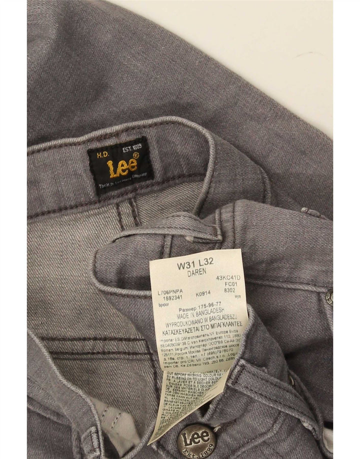 Lee Mens Daren Straight Jeans W31 L32 Algodão Cinza