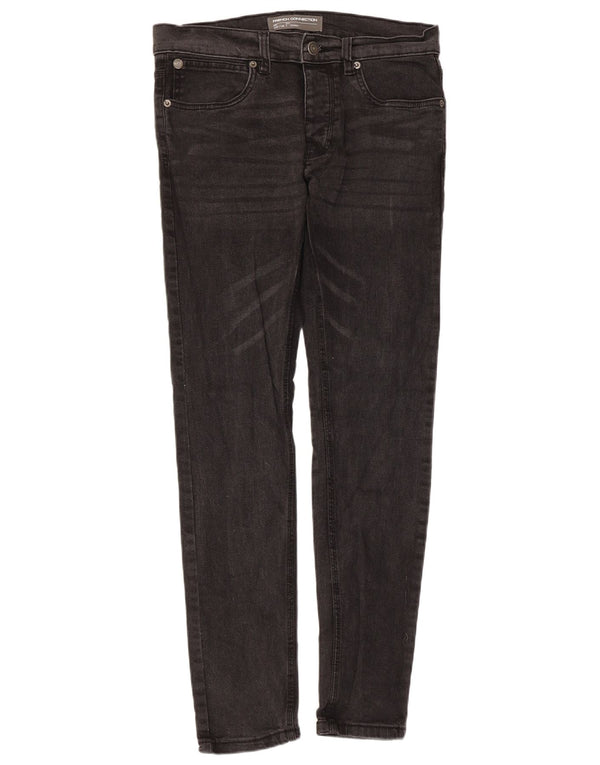 French Connection Mens Jeans Skinny W32 L32 Algodão Preto