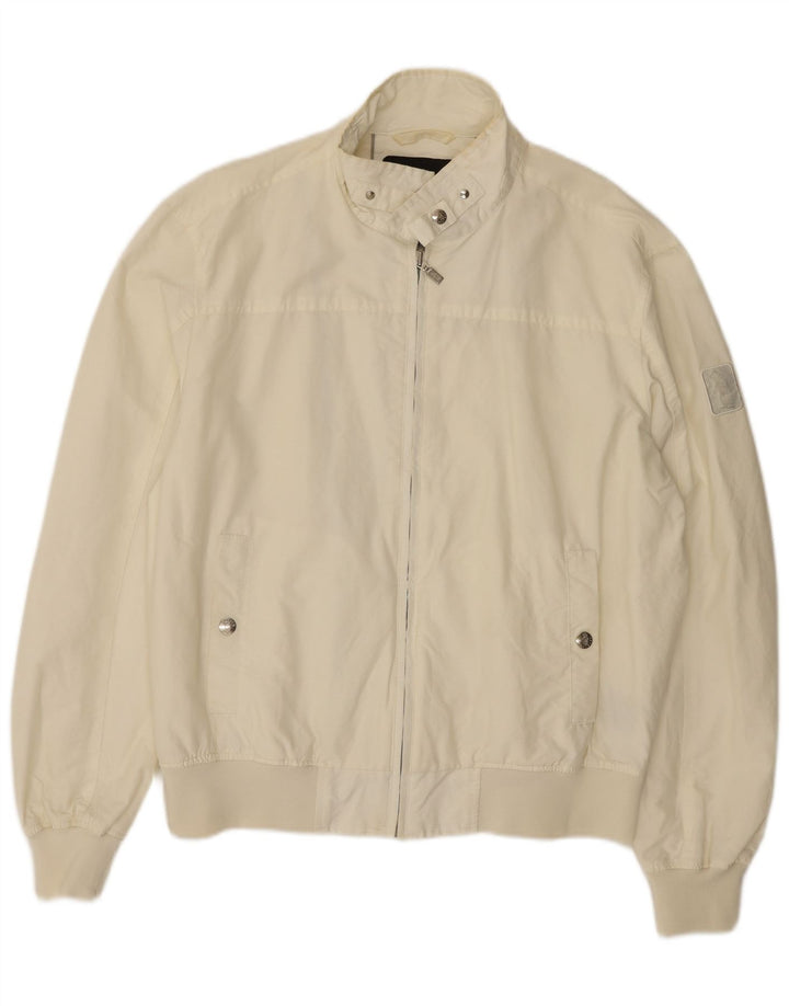 Jaqueta bomber masculina REFRIGUE UK 44 2XL algodão branco