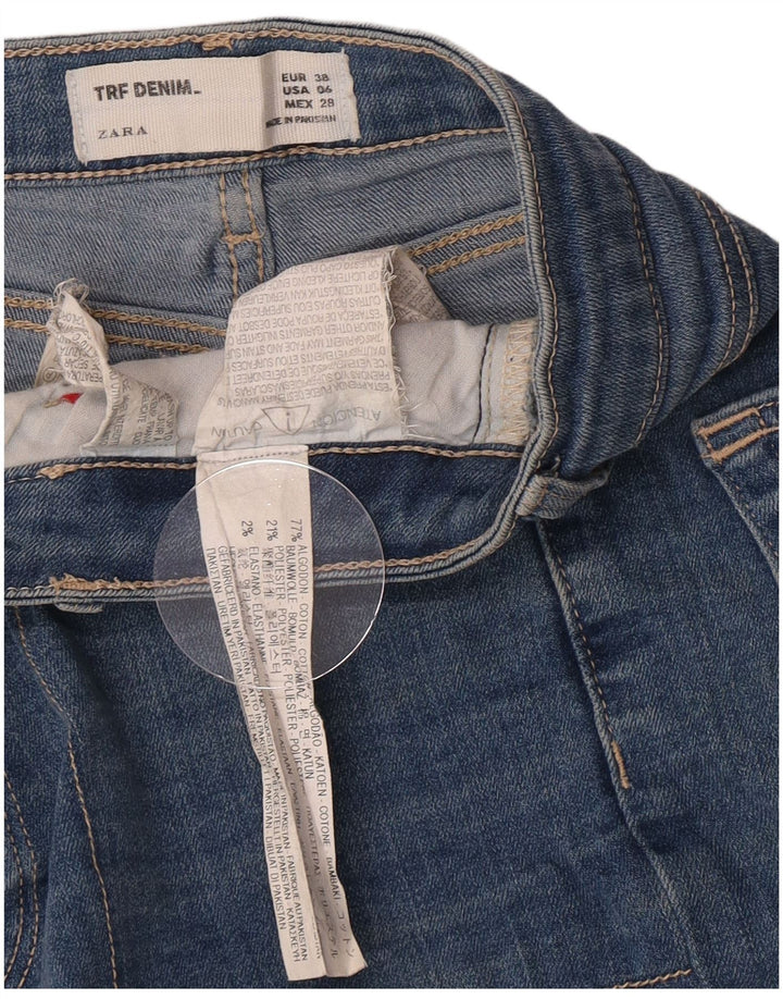 Shorts jeans feminino Zara EU 38 pequeno W28 algodão azul