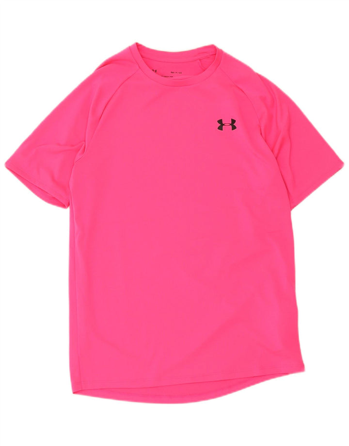 Camiseta masculina Under Armour pequena rosa poliéster