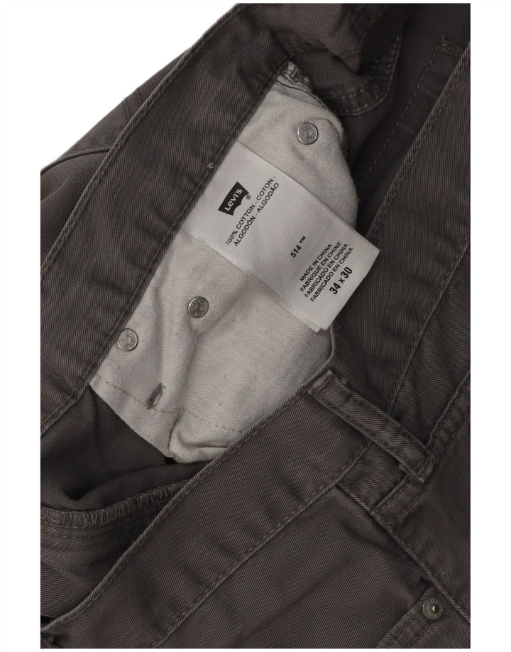 Calça jeans masculina Levi's 514 Straight W34 L30 cinza algodão