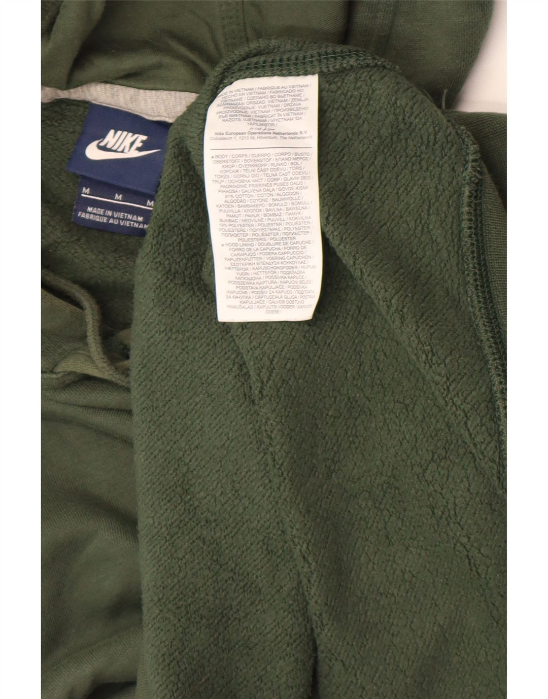 Nike Mens Hoodie Jumper Médio Algodão Verde