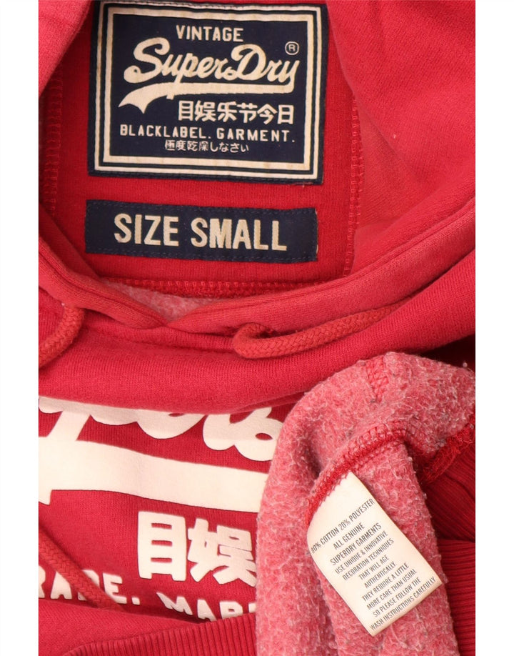 Suéter com capuz gráfico masculino Superdry pequeno algodão vermelho