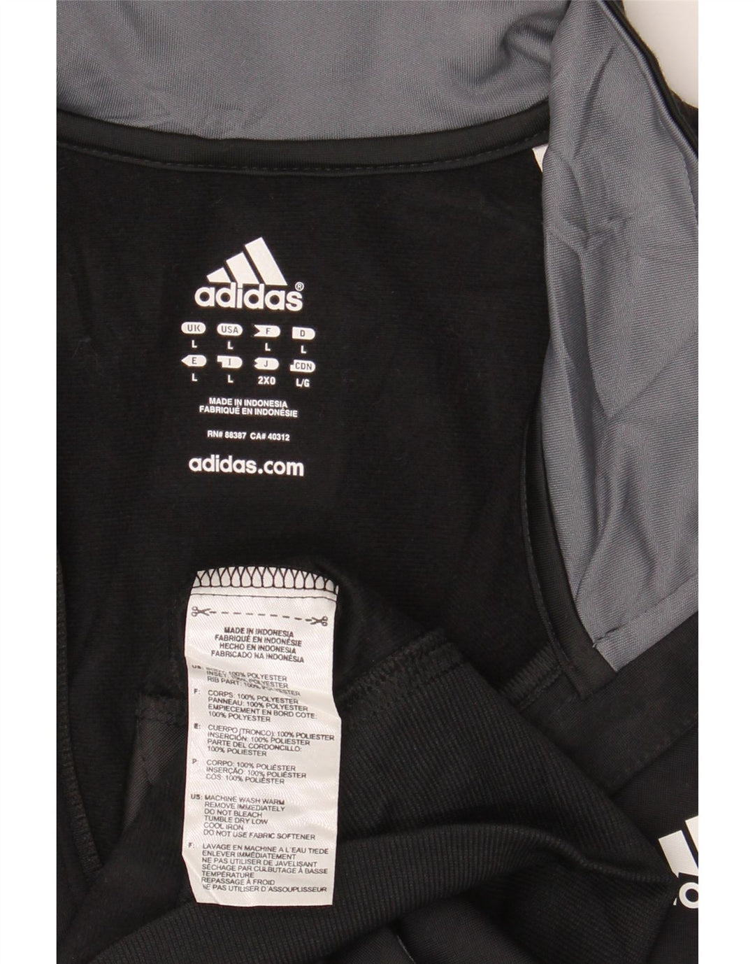 Adidas Mens Treino Top Jaqueta Grande Poliéster Colorblock Preto