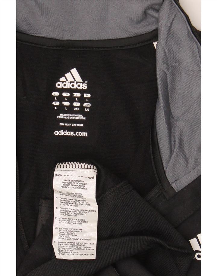 Adidas Mens Treino Top Jaqueta Grande Poliéster Colorblock Preto