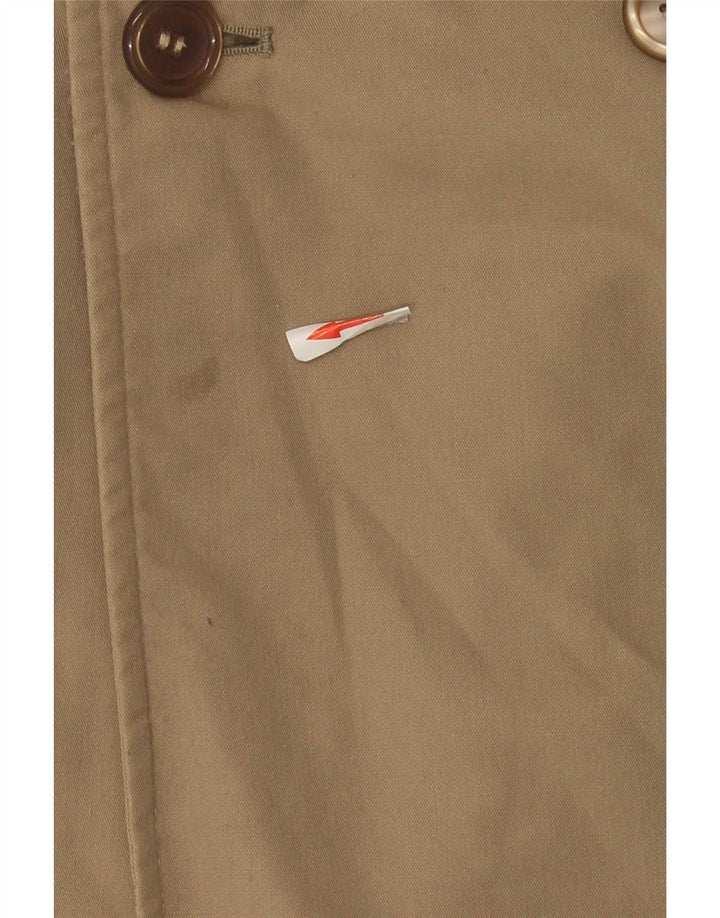 Casaco impermeável masculino vintage UK 36 pequeno bege clássico