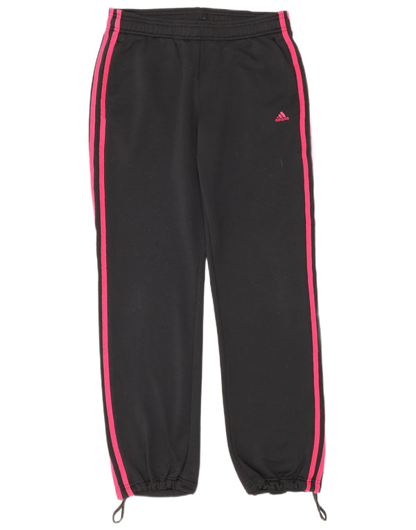 Adidas Womens Climalite Calças de treino Joggers UK 8/10 Pequeno Preto