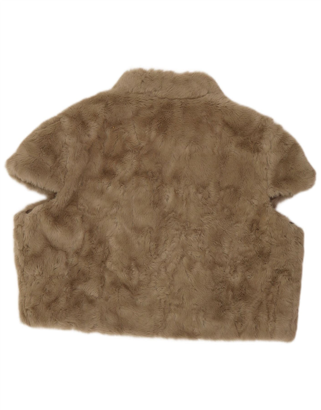 Monsoon Womens Faux Fur Gilet UK 14 Grande Poliéster Floral Marrom