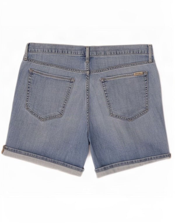 Shorts jeans feminino Eddie Bauer Boyfriend US 10 grande W36 azul floral