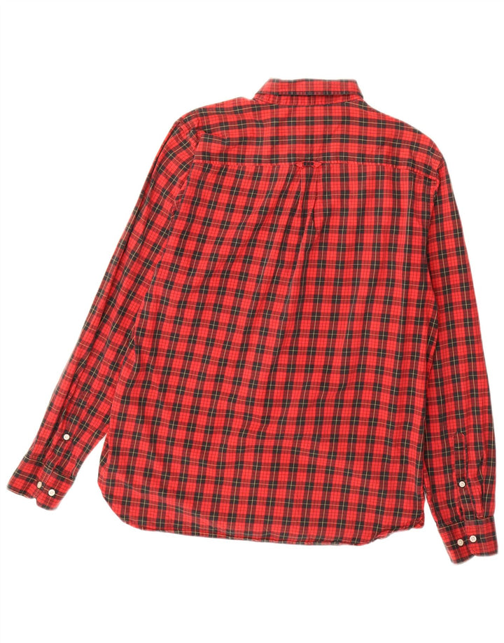 Camisa masculina de flanela Superdry grande algodão xadrez vermelho