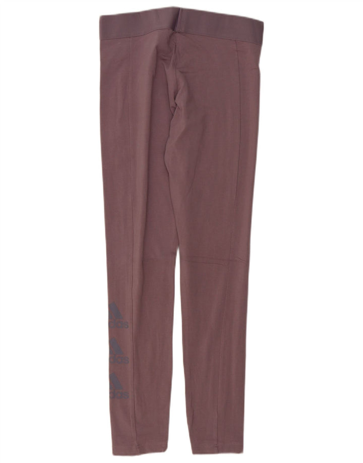 ADIDAS Womens Leggings UK 12/14 Médio Roxo Algodão