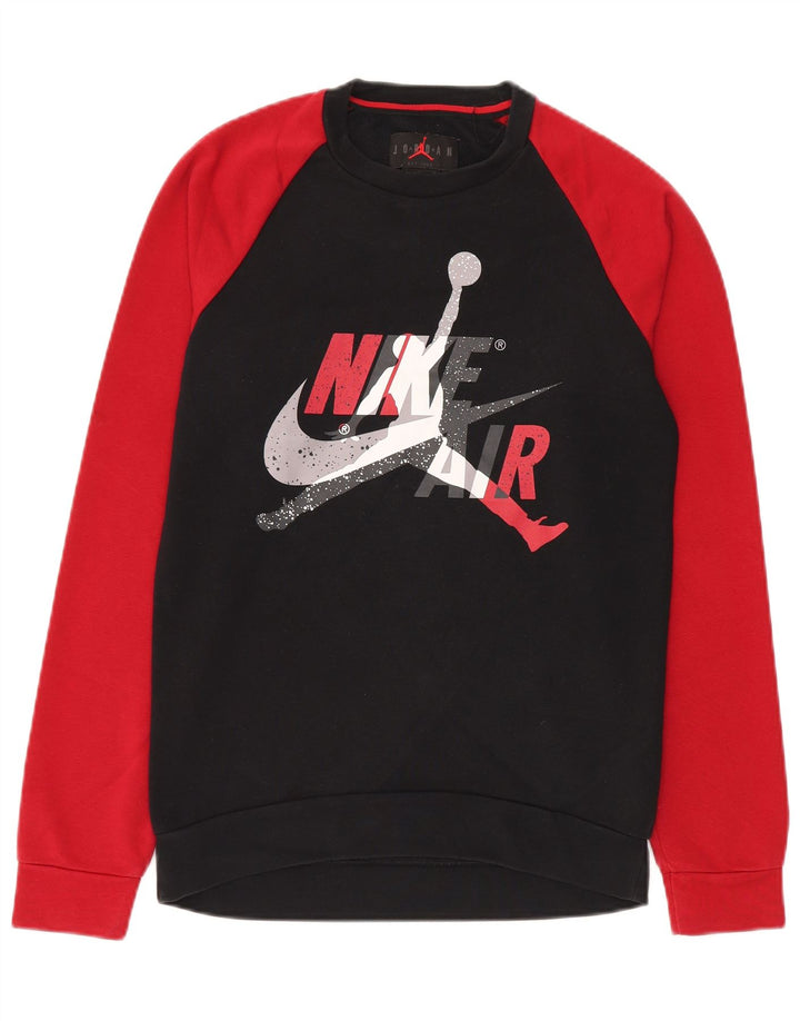 Jordan moletom gráfico masculino jumper pequeno preto colorblock algodão