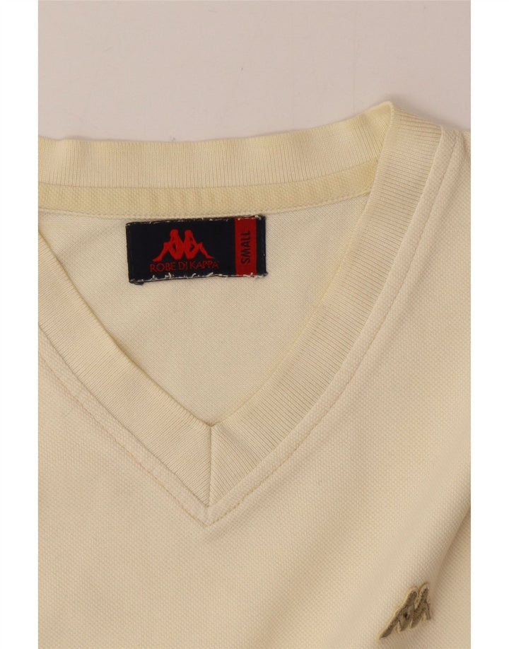 Kappa Camiseta Masculina Top Pequeno Off White
