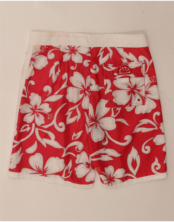 Shorts de natação masculino Sundek poliéster floral vermelho médio