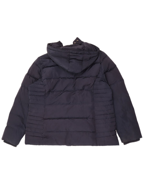 Crew Clothing Womens Hooded Padded Jacket UK 18 XL Navy Blue Polyester