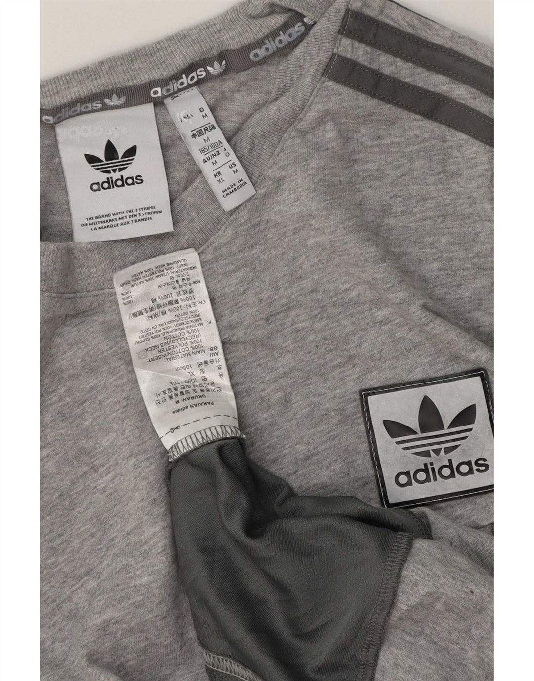 Camiseta masculina Adidas Top cinza médio algodão