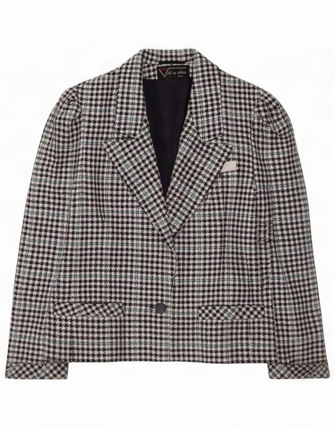 Jaqueta Blazer Feminina Vintage IT 34 XS Multicolor Houndstooth Classic