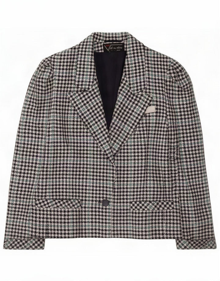 Jaqueta Blazer Feminina Vintage IT 34 XS Multicolor Houndstooth Classic
