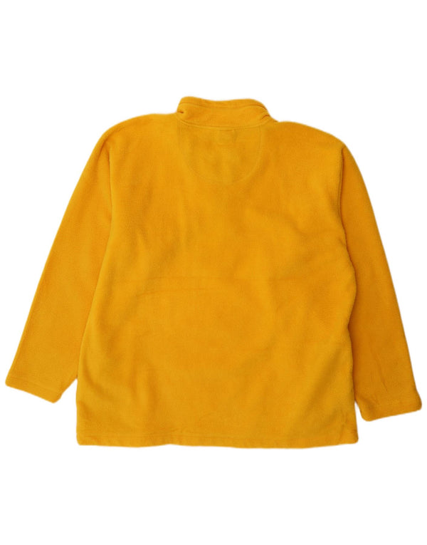 Jumper de lã masculino VINTAGE com zíper e pescoço XL poliéster amarelo