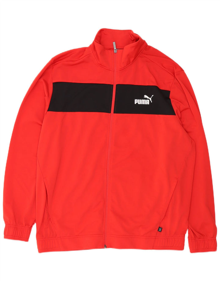 PUMA Mens Tracksuit Top Jacket XL Vermelho Colourblock Poliéster