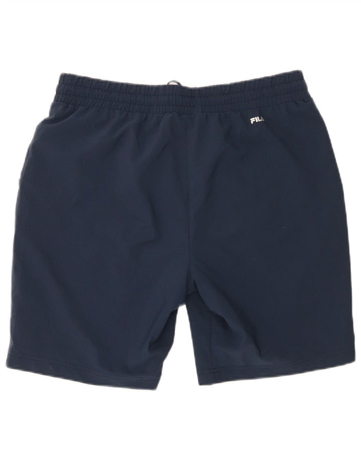 Shorts esportivos feminino Fila UK 16 grande poliéster azul marinho