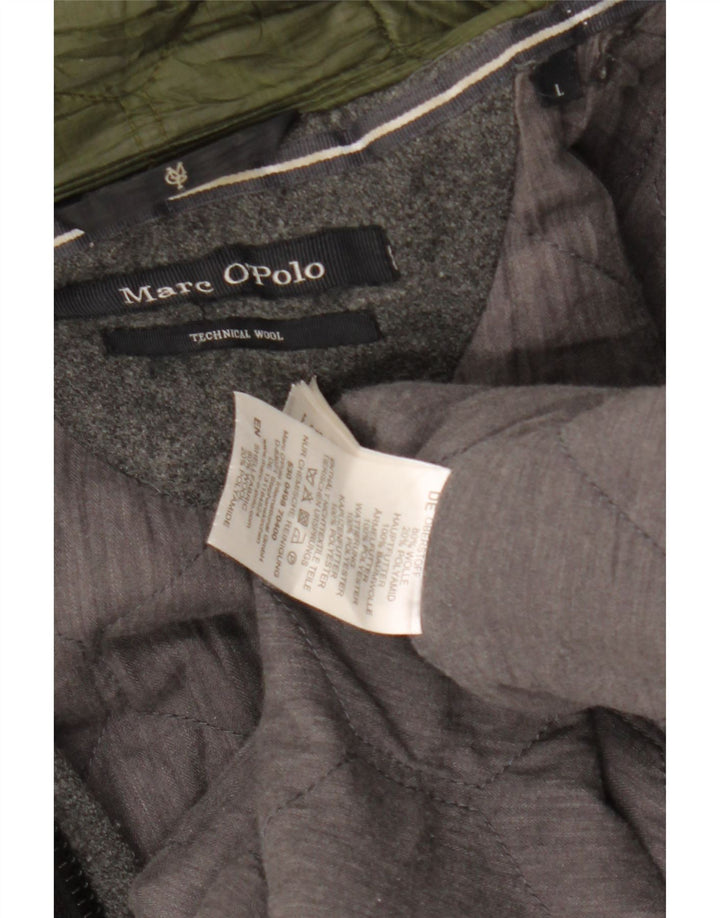 Jaqueta masculina acolchoada com capuz Marc O'Polo Reino Unido 40 grande lã cinza