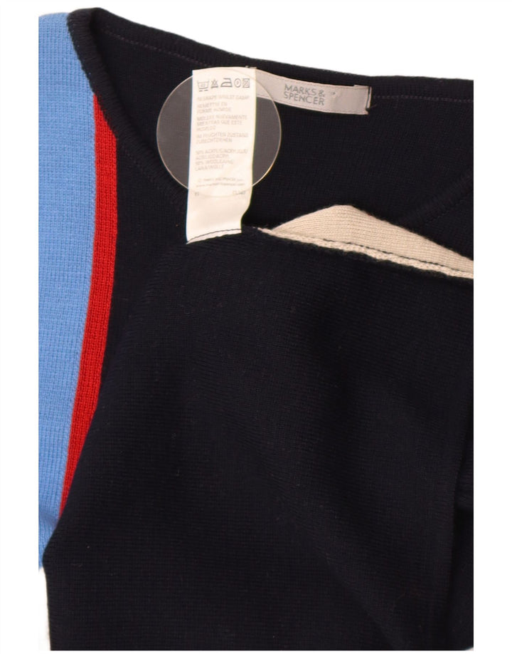 Suéter feminino Marks & Spencer com gola canoa Reino Unido 14 médio preto