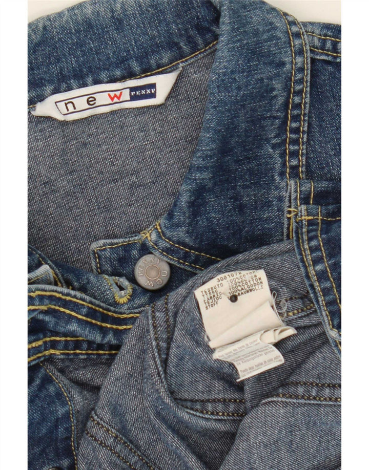 Nova jaqueta jeans feminina Penny Crop UK 12 algodão azul médio