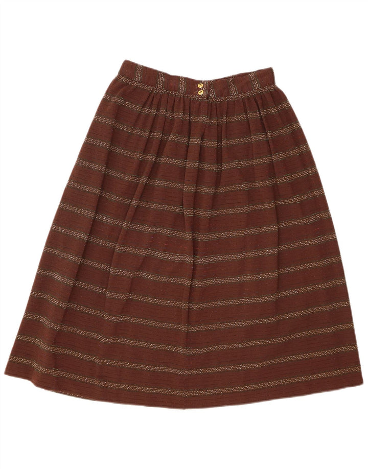 Saia vintage feminina linha A W26 pequena listrada marrom