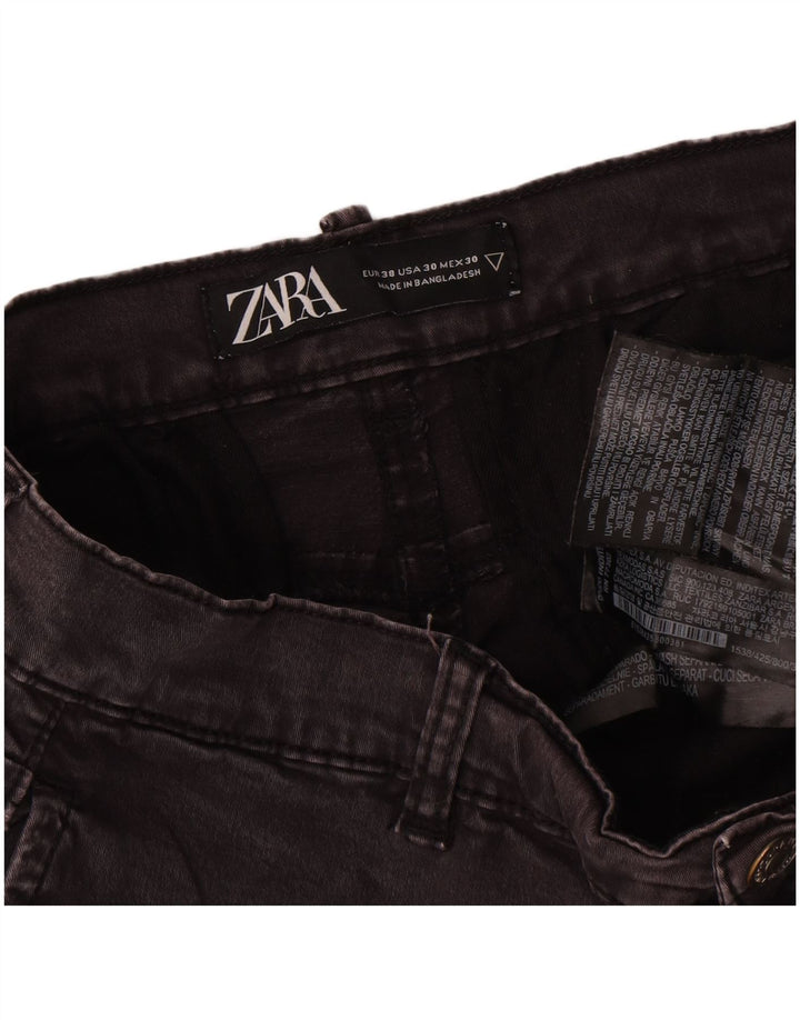 Zara Mens Cargo Slim Jeans EU 38 Pequeno W30 L30 Cinza Algodão