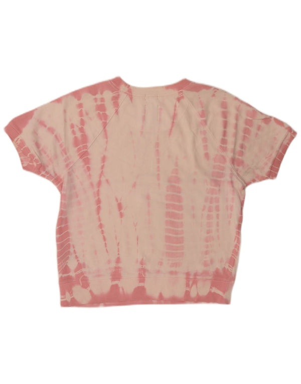 Moletom feminino de manga curta Gap UK 10 pequeno rosa tie-dye
