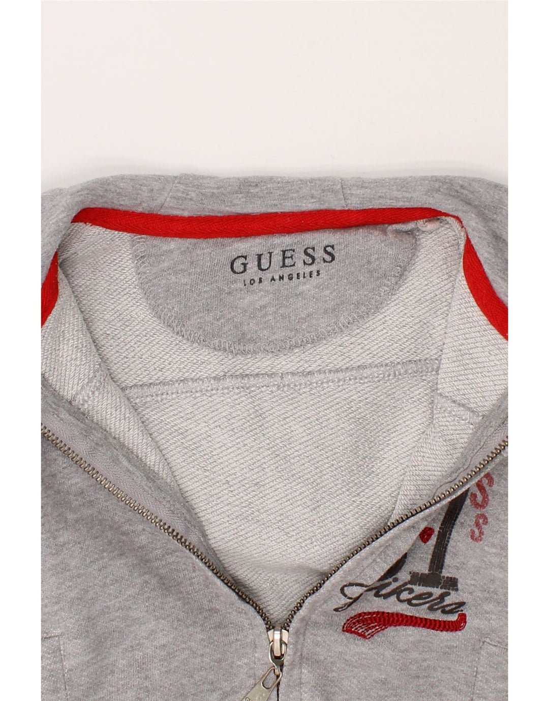 GUESS Boys Graphic Zip Hoodie Sweater 2-3 Years Grey Cotton Vintage Guess and Second-Hand Guess from Messina Hembry 