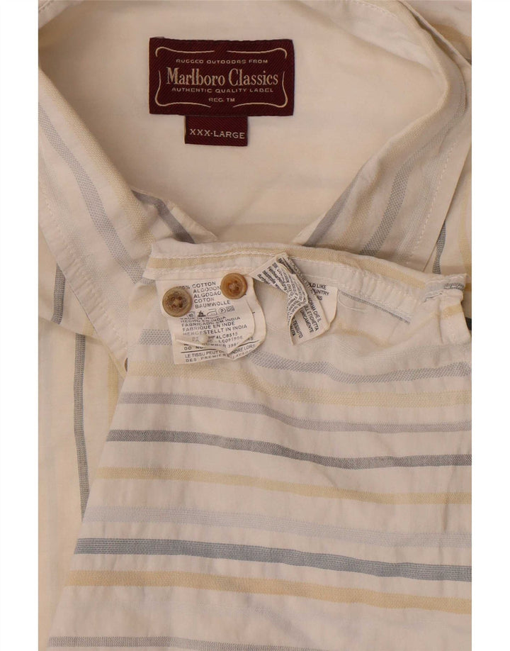 Camisa masculina Marlboro Classics 3XL algodão listrado branco