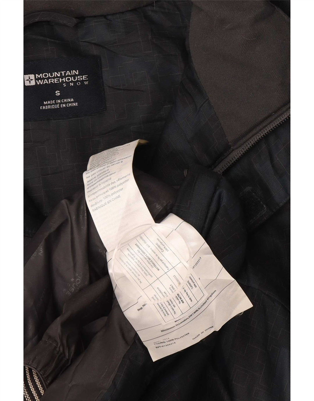 Mountain Warehouse Jaqueta corta-vento masculina Reino Unido 36 pequeno azul marinho geométrico