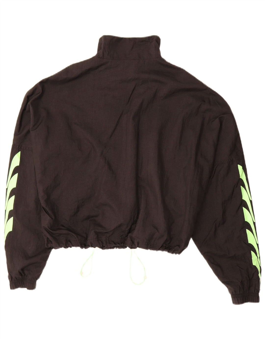 PUMA Womens Crop Graphic Tracksuit Top Jacket Reino Unido 14 Médio Preto Nylon