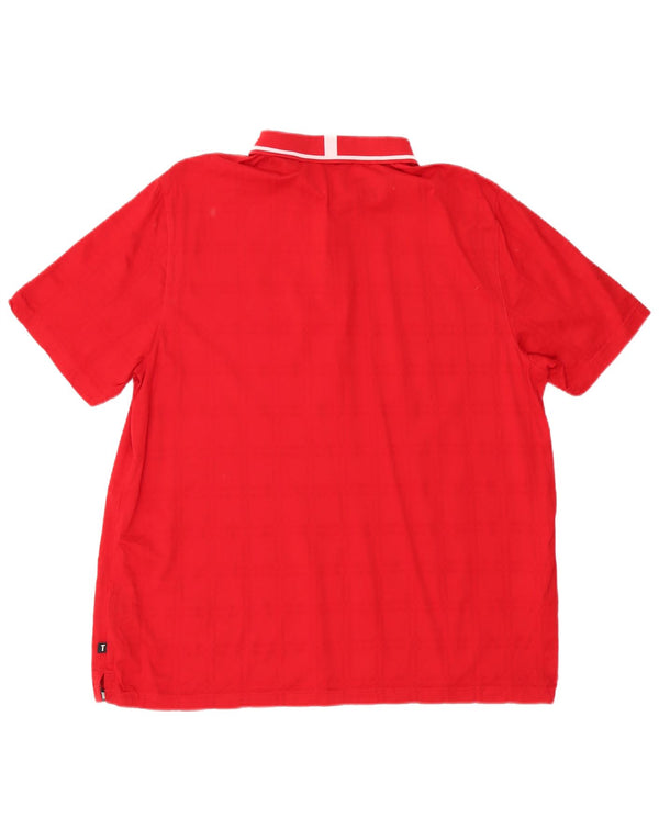 Camisa polo masculina Ted Baker tamanho 5 XL algodão vermelho
