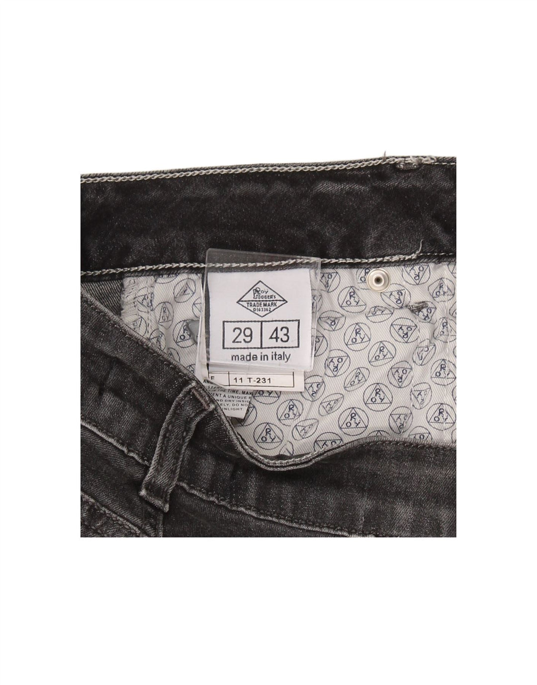 ROY ROGERS Calça jeans feminina slim W29 L29 algodão cinza